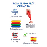 Set porcelana fria cremosa parchis AradiaShop con ejemplo de figuras y modelado creativo