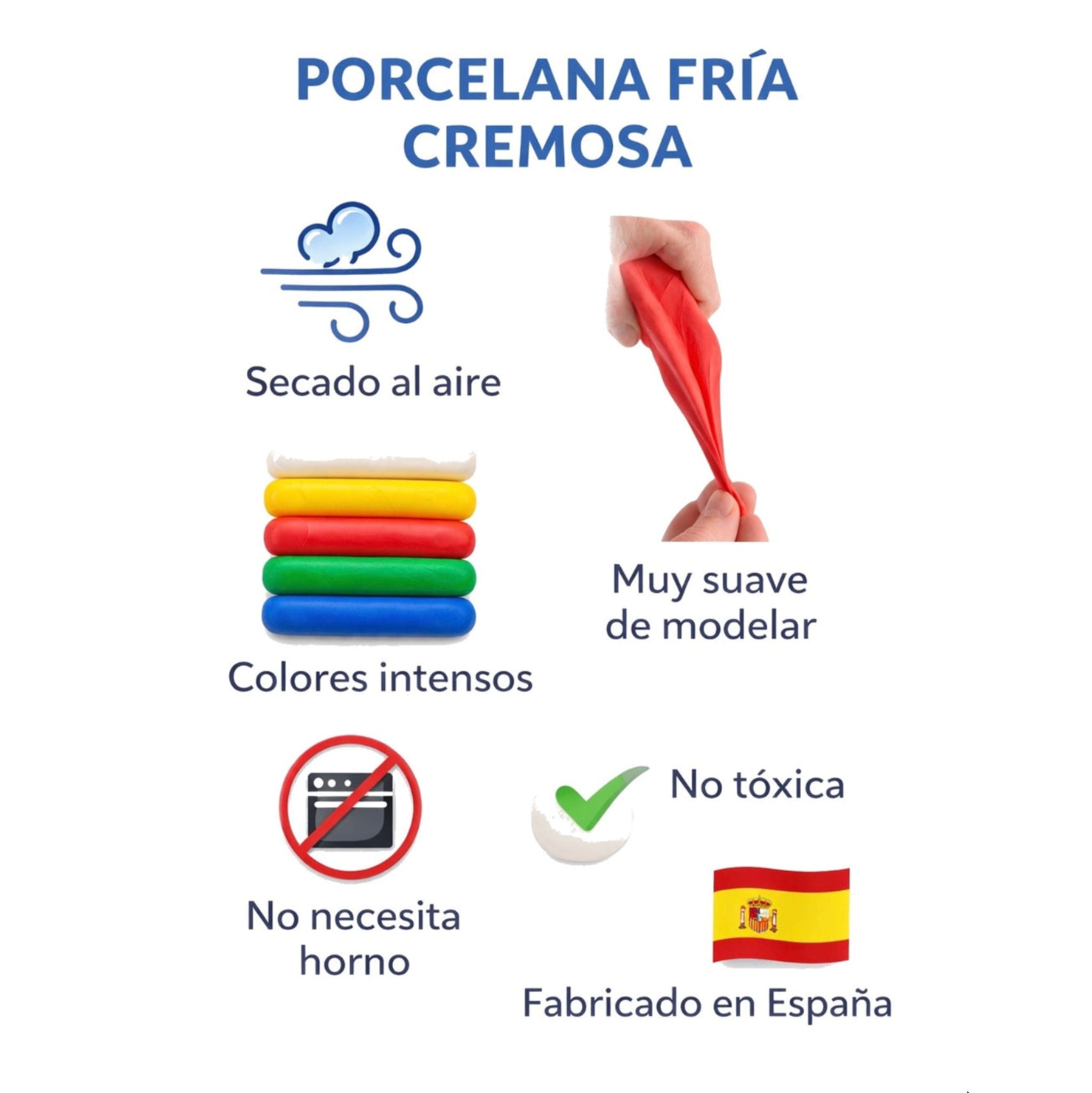 Set porcelana fria cremosa parchis AradiaShop con ejemplo de figuras y modelado creativo