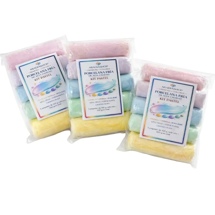 Porcelana fría cremosa pastel AradiaShop paquetes de colores suaves para modelado y manualidades