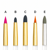 Diferentes puntas de pinceles de silicona AradiaShop® para modelar porcelana fría y miniaturas.